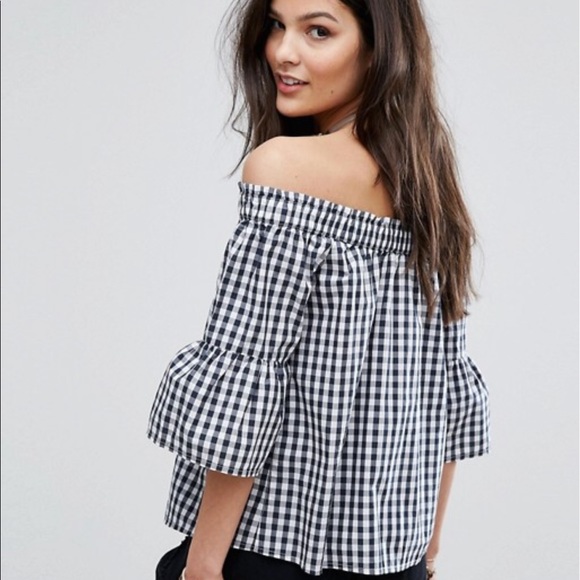 Abercrombie & Fitch Gingham Top Off the Shoulder - Picture 3 of 7